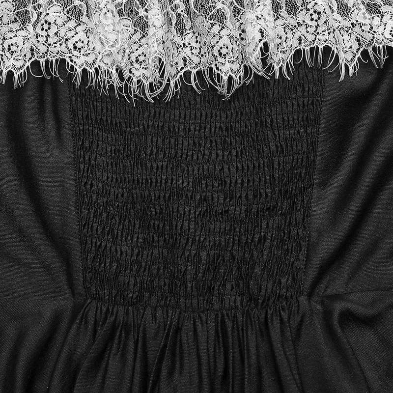 Off-Shoulder Lace Edge Chiffon Dress
