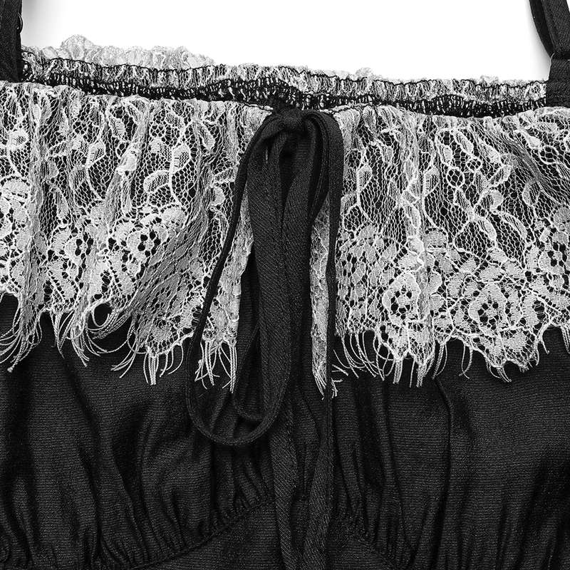 Off-Shoulder Lace Edge Chiffon Dress