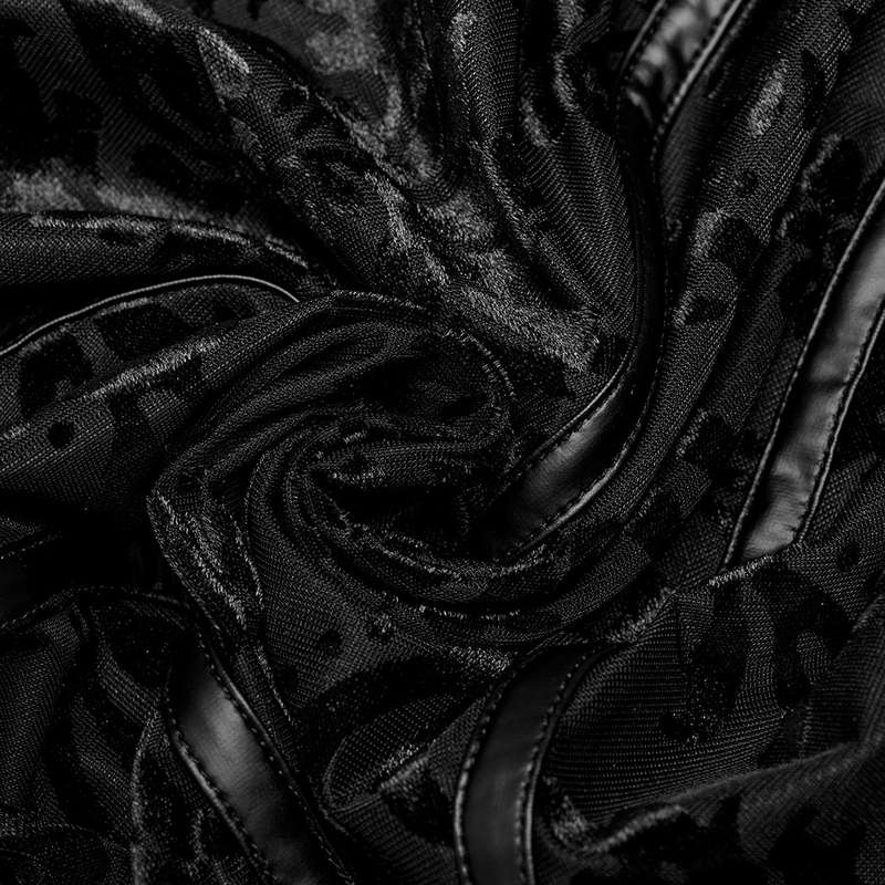 Flocking Gauze See-Through Multi-Segmented Bodysuit