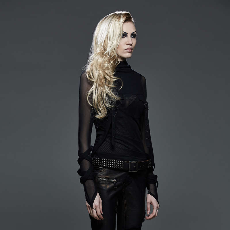 Dark Fashion T-Shirt With Big Hood