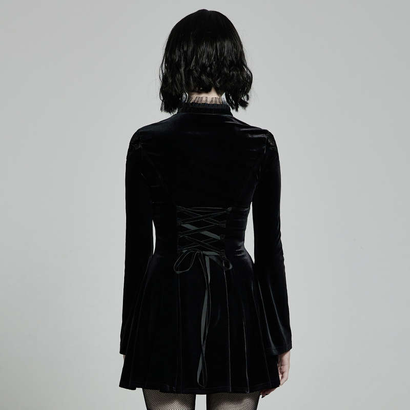Velvet Long Sleeves Mini Dress