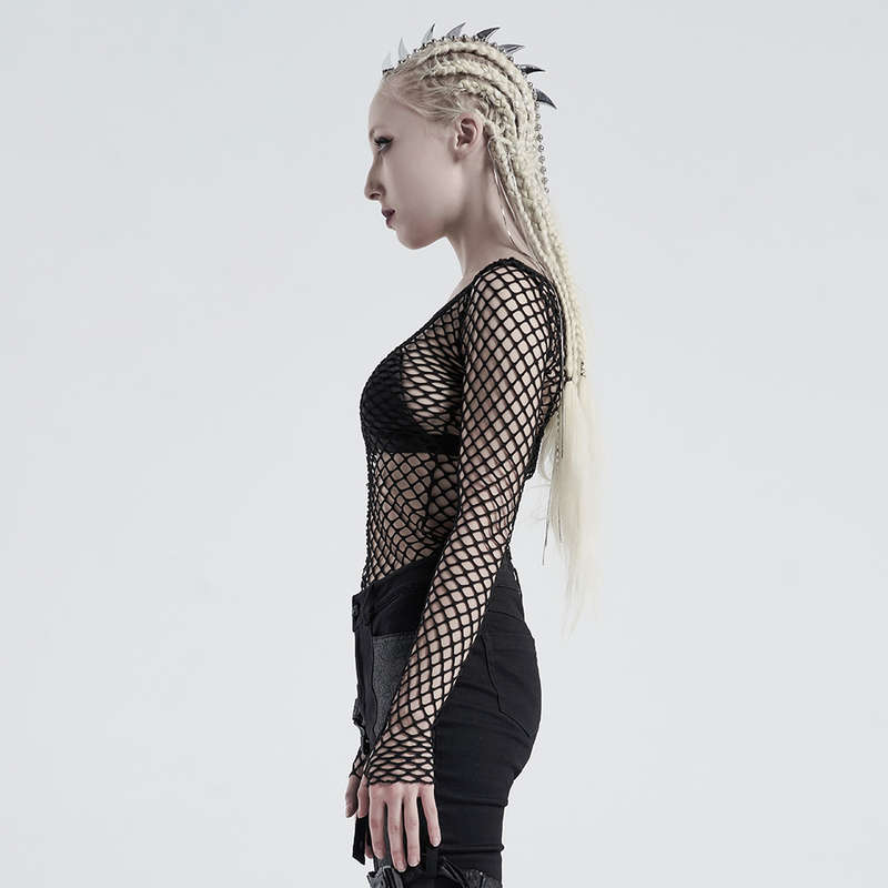 Black Punk Perspective Mesh T-Shirt