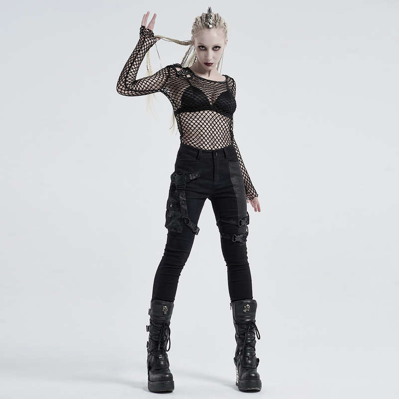 Black Punk Perspective Mesh T-Shirt