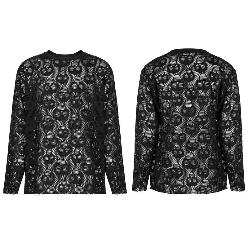 Mesh Long Sleeve Punk T-shirt