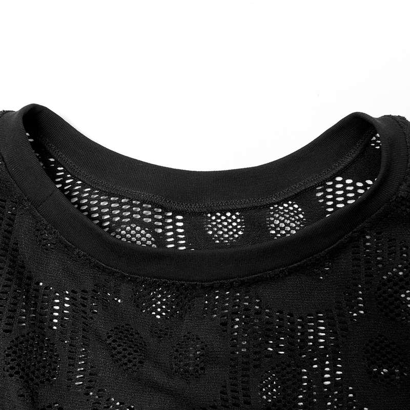 Mesh Long Sleeve Punk T-shirt