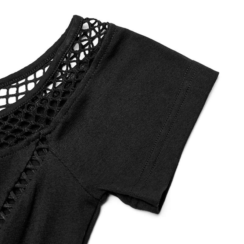 Off-Shoulder Mesh Perspective Dress - XS-S