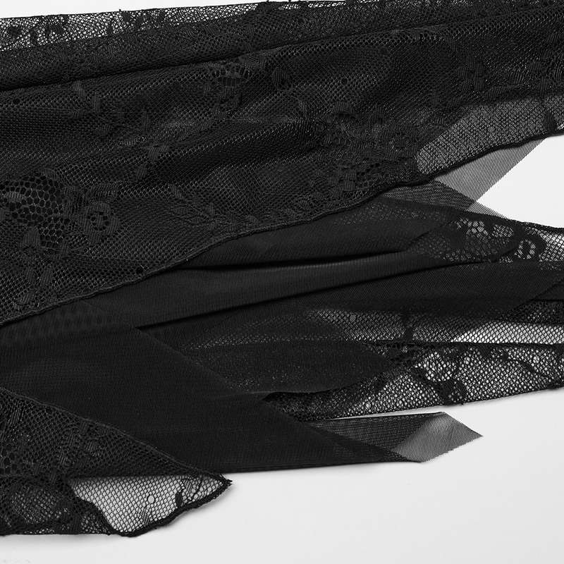 Elegant Puff Sleeves Goth Lace Dress