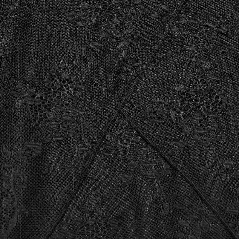 Elegant Puff Sleeves Goth Lace Dress
