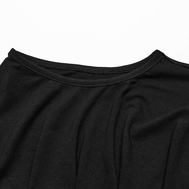 Knitted Mesh Neckline T-Shirt