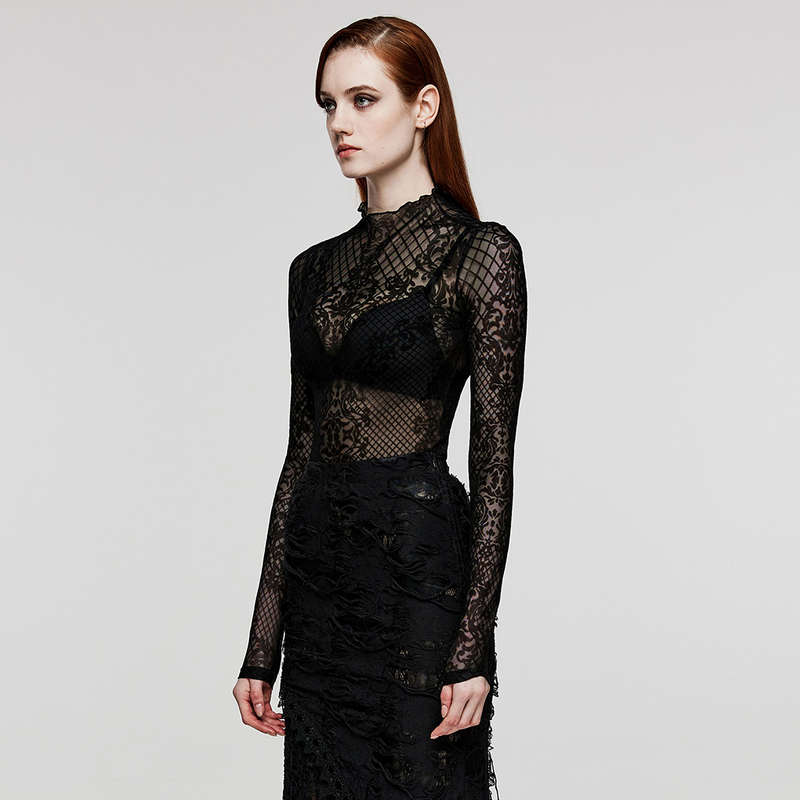 Elegant Pattern Mesh Shirt