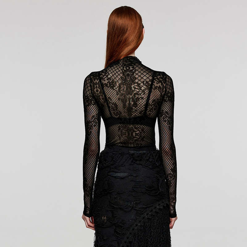 Elegant Pattern Mesh Shirt