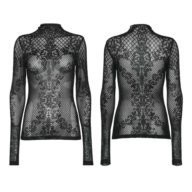 Elegant Pattern Mesh Shirt