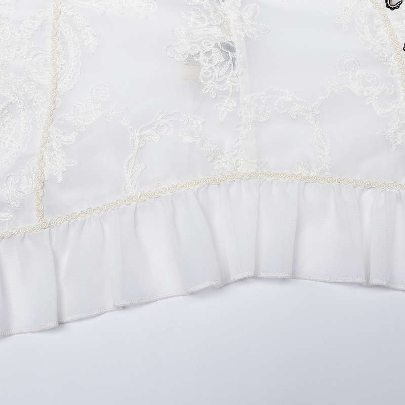 Chiffon Embroidered Perspective Blouse