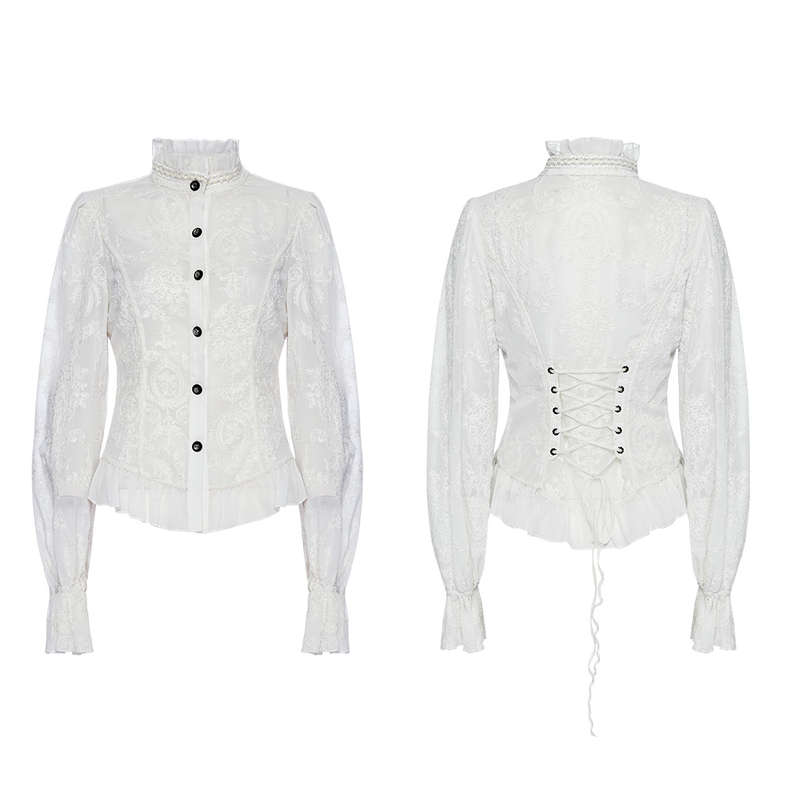 Chiffon Embroidered Perspective Blouse