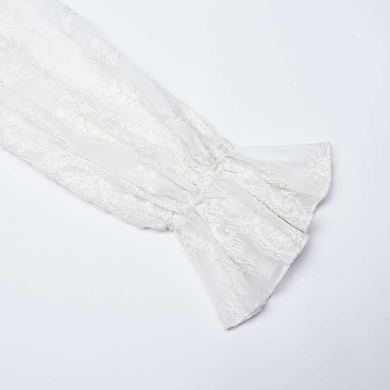Chiffon Embroidered Perspective Blouse