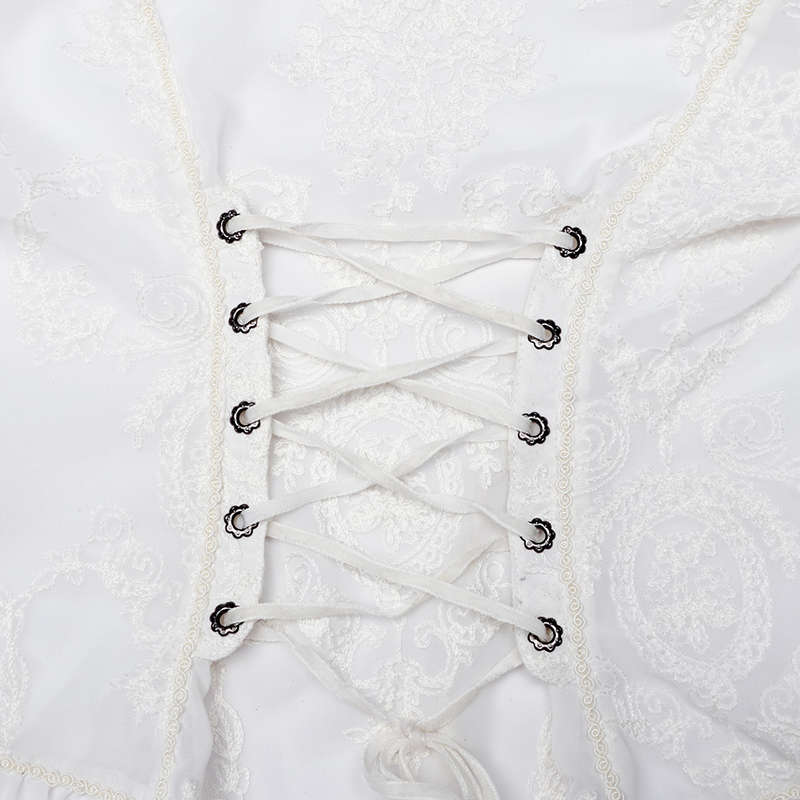 Chiffon Embroidered Perspective Blouse