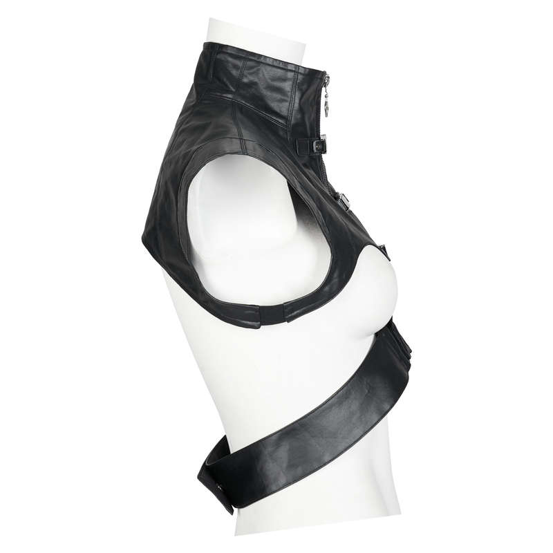 Wide Shoulder Vest With Waist Loop