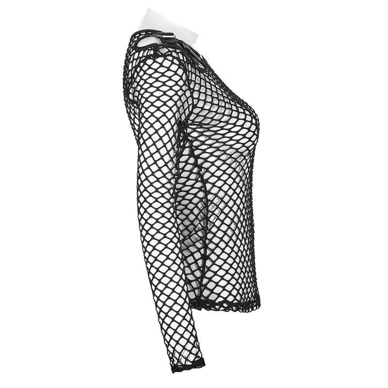 Black Punk Perspective Mesh T-Shirt