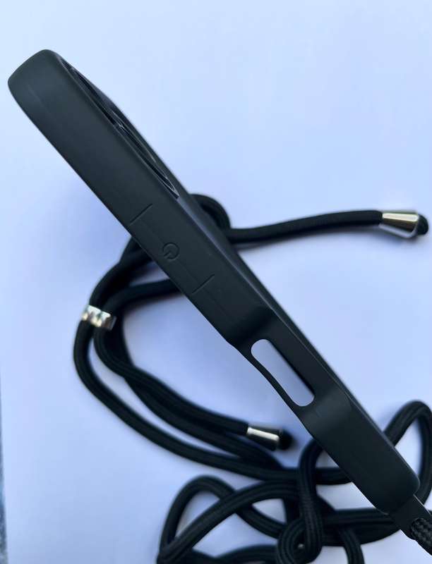 Crossbody Silicon Case Cover For iPhone 16 - Matte Black