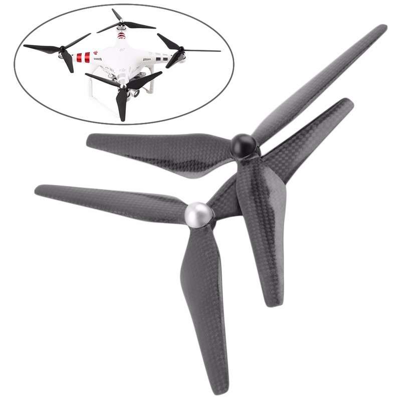 1 Pair 9450 Carbon Fiber Propellers Self-locking 3-Blade Props for DJI Phantom