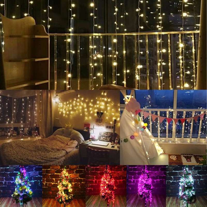 2M*3M 288LED Outdoor Christmas Xmas Wedding Party Fairy String Curtain Hanging