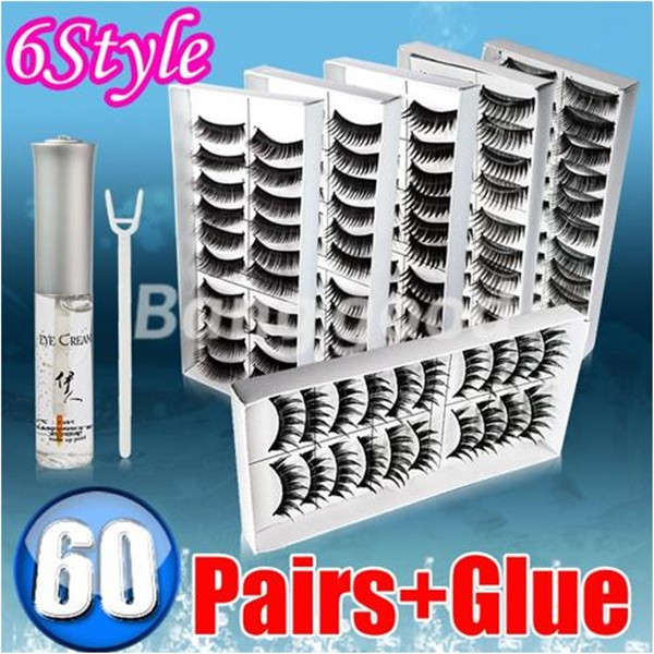 60 Pairs 6 Style False Eye Lash Eyelashes