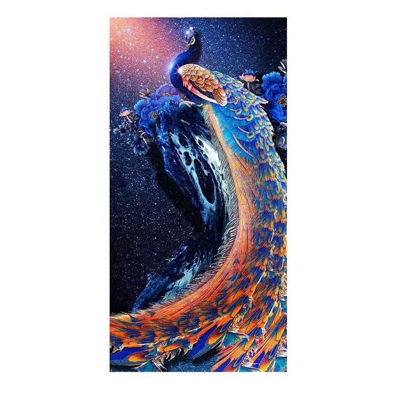 DIY 5D Peacock Diamond Paintings Kit Embroidery Cross Stitch Art Craft Home Wal