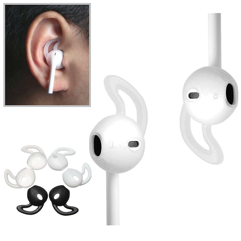 Soft Silicone Hooks Earmuffs Earphone Case Cover for iPhone 7 7Plus Apple Airpo