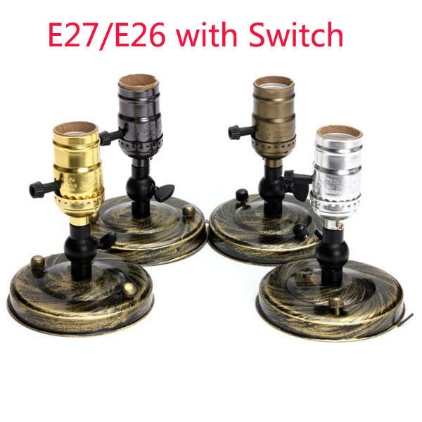 E27/E26 Edison Vintage Light Bulb Socket Silver/Golden/Green Patina/Black Holde