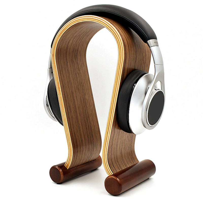 Wood Wooden Headphone Stand Holder Earphone Hanger Headset Display Rack