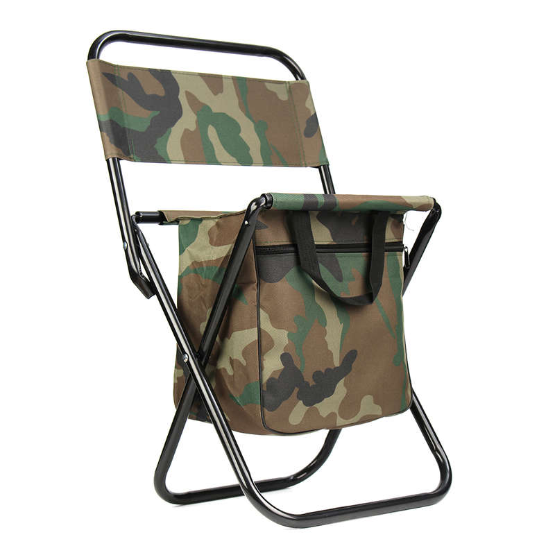 Camouflage Folding Chair Outdoor Camping Fishing Lightweight Foldable Chair Wit