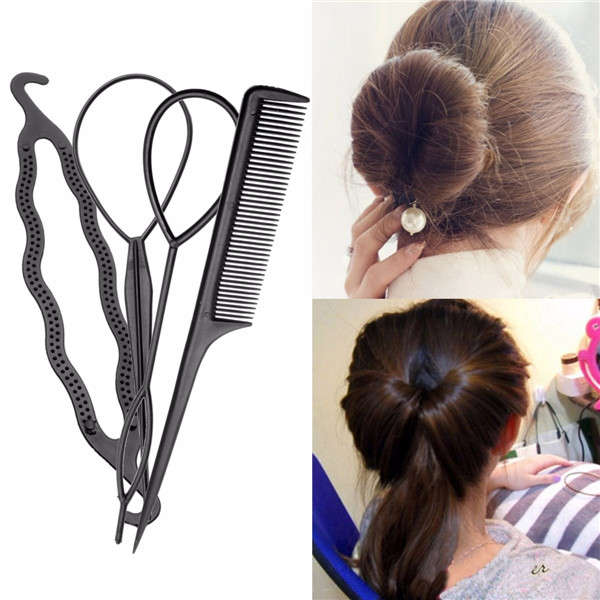 Professional Hair Braid Tool Twist Styling Clip Stick Bun Maker Comb DIY Access