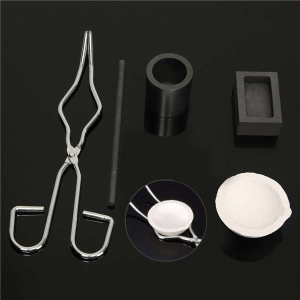 Torch Melting Kit Gold & Silver Crucible Tong Rod Graphite Stirring Ingot Mold