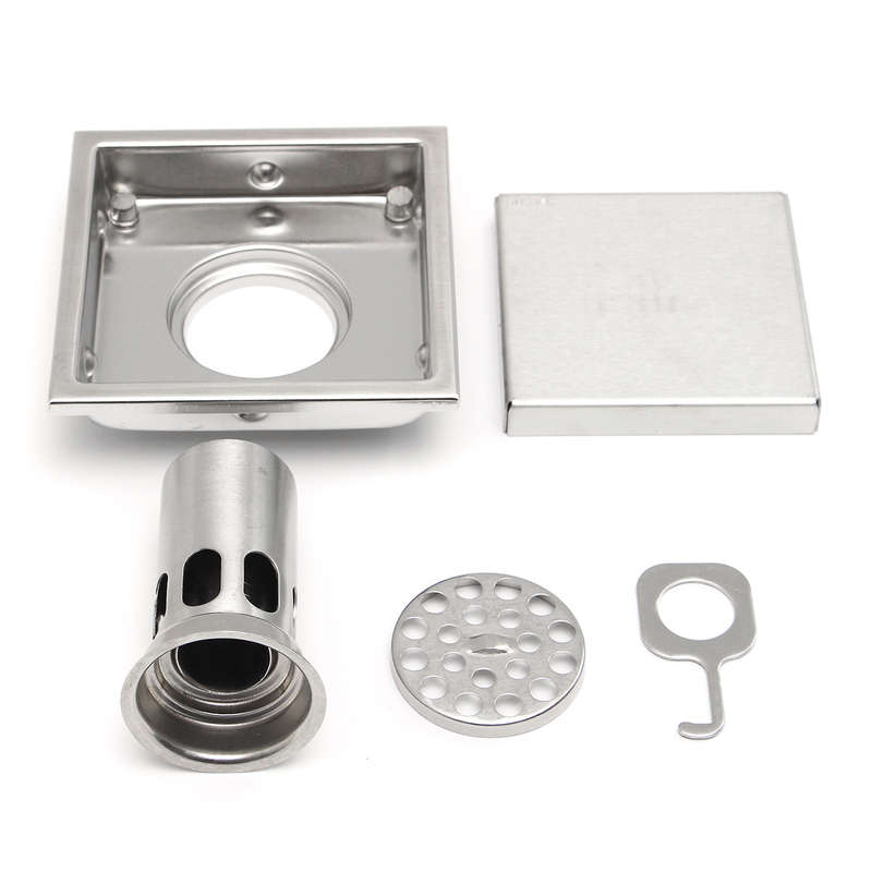Bathroom Shower Floor Drain 304 Stainless Steel Square Shower Drain Strainer 11