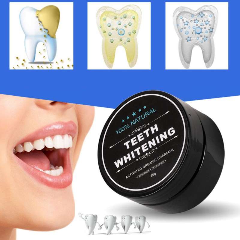 30g Natural Activated Bamboo Charcoal Teeth Whitening Powder Smoke Coffee Tooth