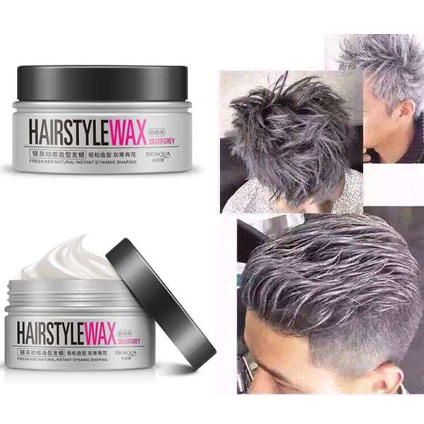 BIOAOUA Silver Grey Disposable Men Hair Style Wax Mud Dye cream 100g