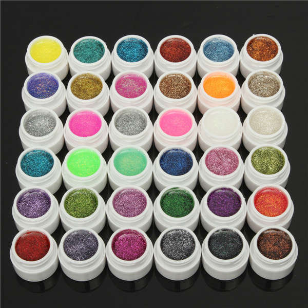 DANCINGNAIL 36 Colors 5ml Small Glitter Shiny Powder UV Gel Builder Nail Art DI