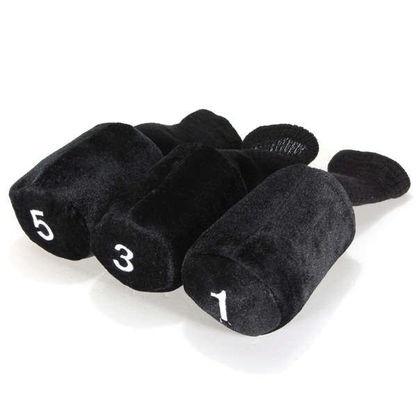 3PCS Protective Golf Club Head Covers Set