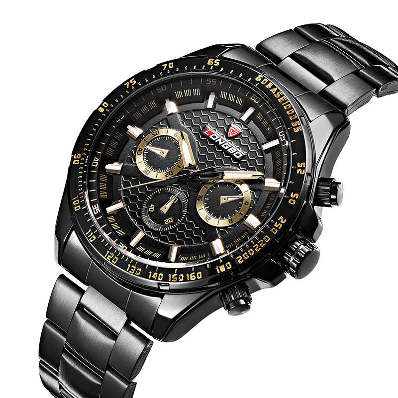 LONGBO 80298 Male Wrist Watch Business Style Stainless Steel Strap Quartz Watch