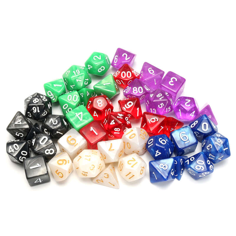 42Pcs Polyhedral Dice Set for Role Playing Games Multisided Dice with Bags