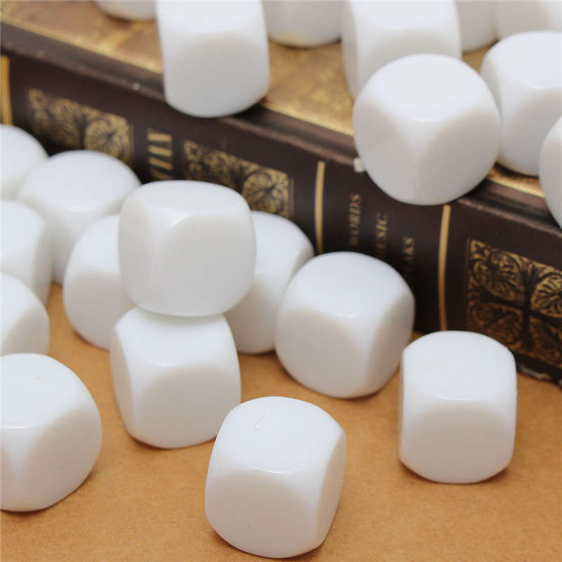 25PCS 16mm Gaming White Dice Standard Six Sided Die RPG For Board Game Birthday