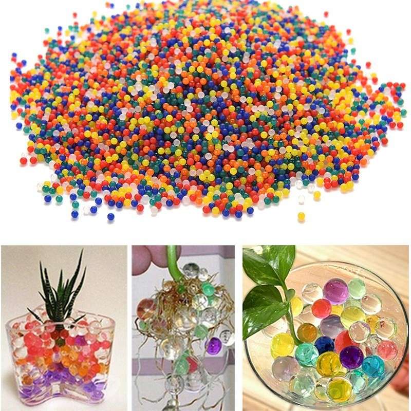 10000PCS/Bag Pearl Shaped Crystal Soil Magic Growing Jelly Balls Hydrogel Gel P