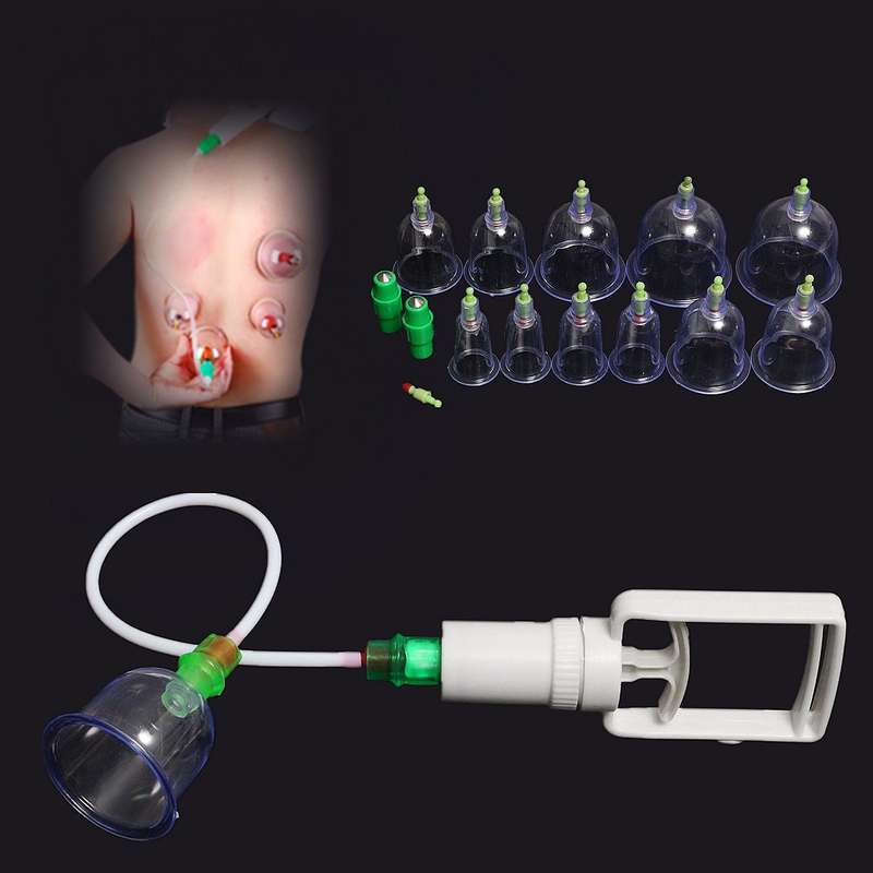 12 Cups Vacuum Megnetic Therapy Massage Acupuncture Cupping Kits Set