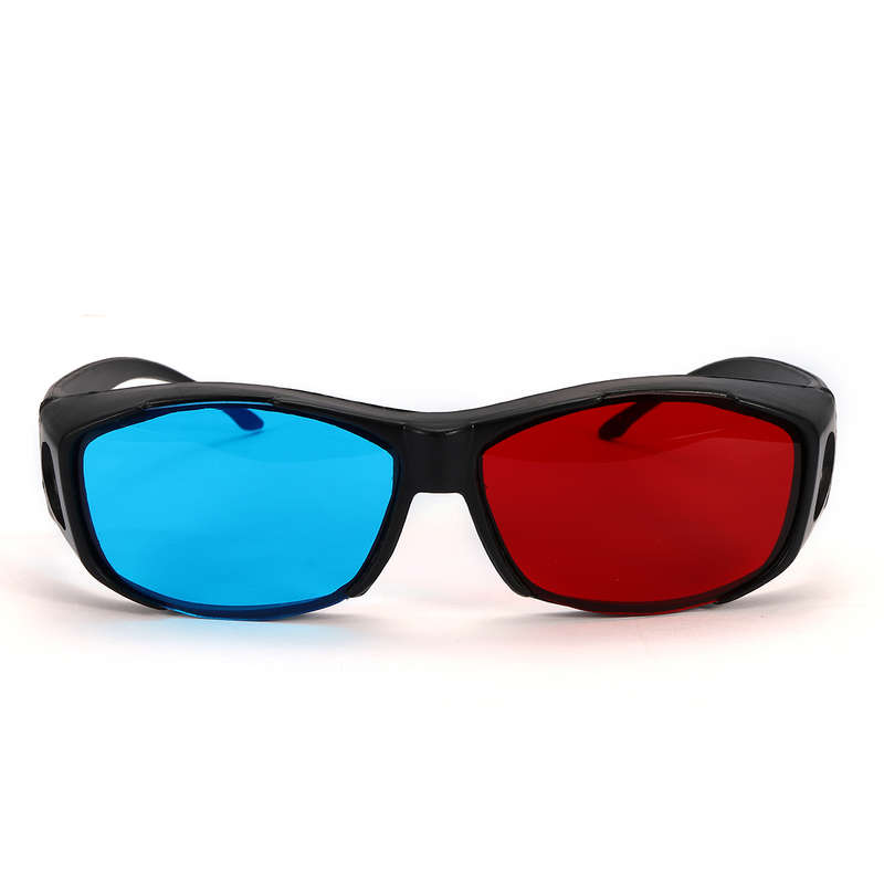 Red Blue 3D Glasses Black Frame For Dimensional Anaglyph Movie Game DVD Project