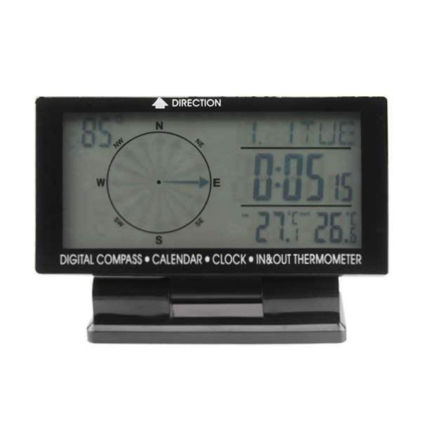 EC60 4.5 inch LED Display 12V/24V Car Thermometer+Voltmeter+Hygrometer+Weather