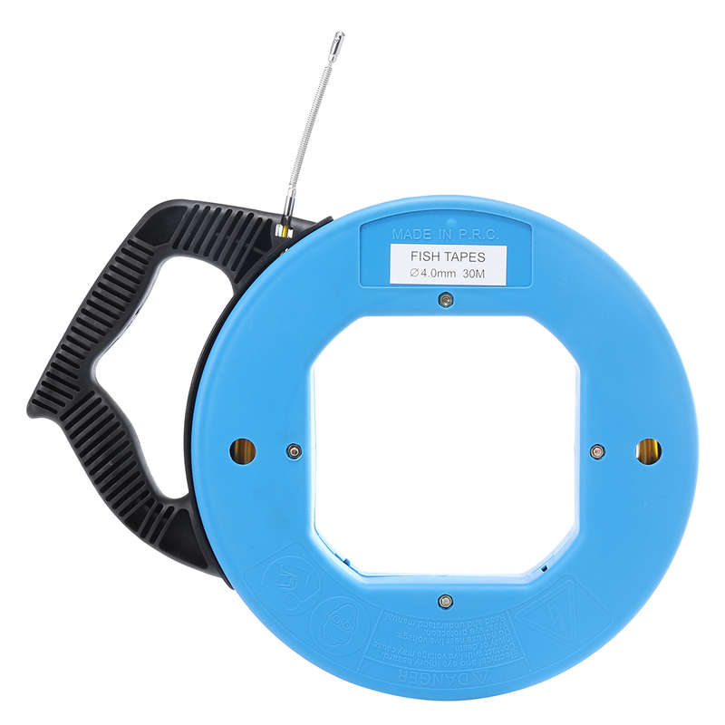 Blue Cable Puller Fiberglass Wire Reusable Electrical Fish Tape 30Meters