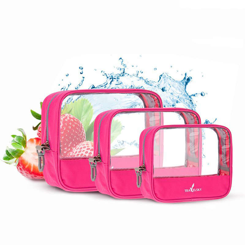 KCASA KC-0503 Waterproof Travel Tolietry Bag Clear PVC Makeup Storage Bags Tran