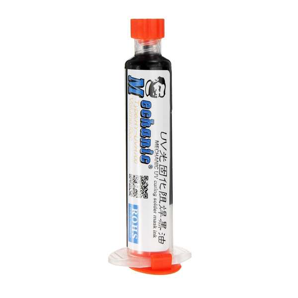 MECHANIC Black UV Curable Solder Mask 10CC for PCB BGA Circuit Board Protect So