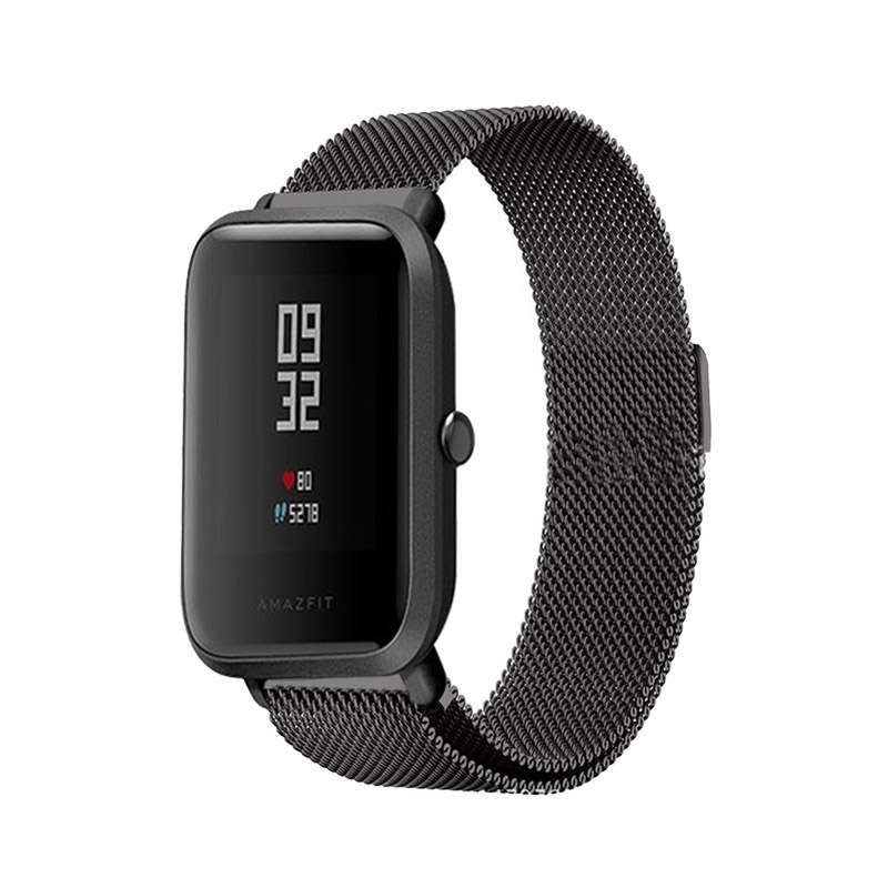 Mijobs Replacement Milan Magnetical Stainless steel metal strap For Huami Watch