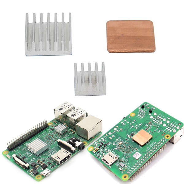 Aluminum Heat Sink Copper Heatsink For Raspberry Pi 3 Model B / Pi 2 / B+